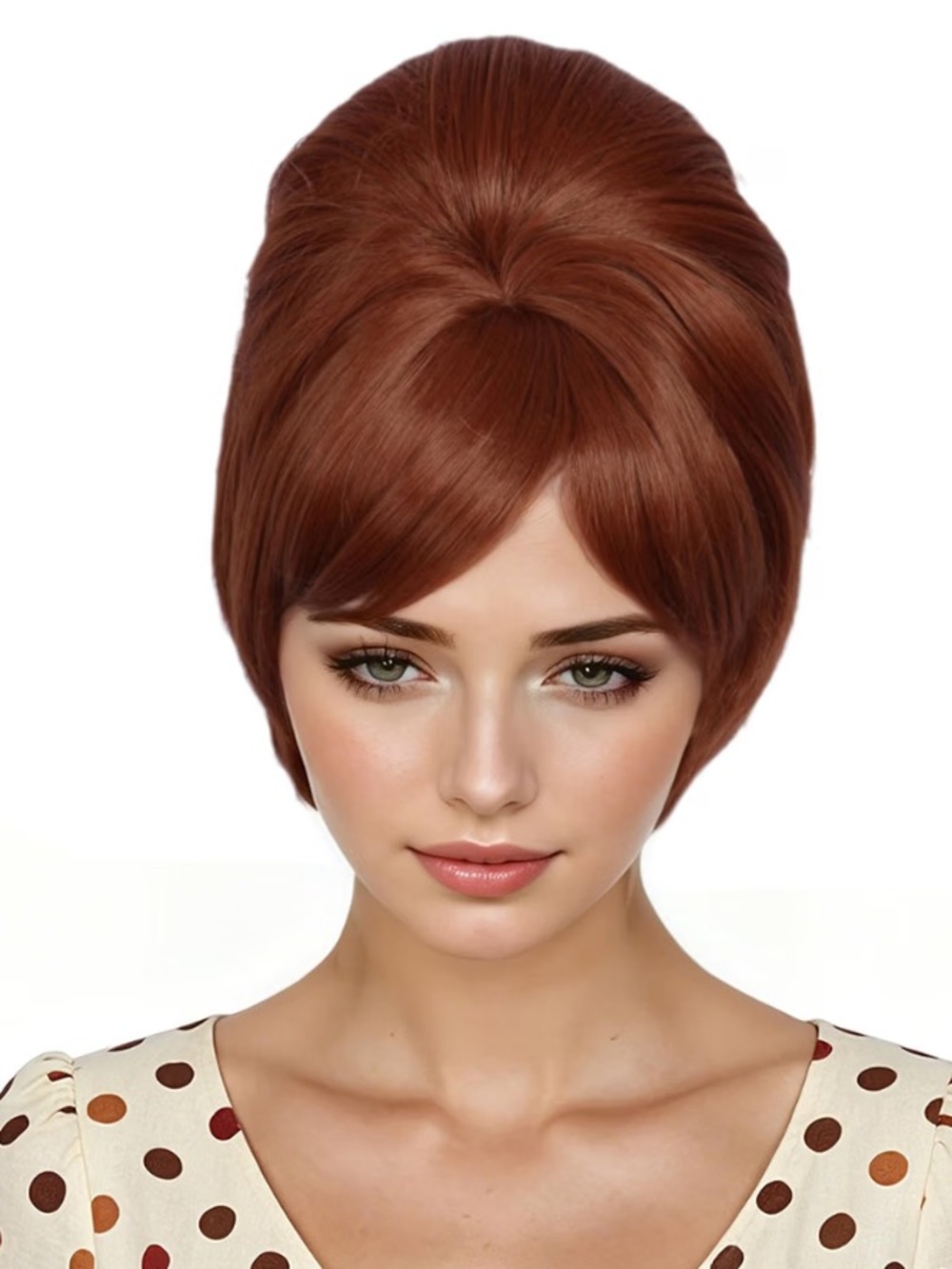 NWOT 1960s Auburn Vintage-Style Beehive Cosplay Halloween Wig